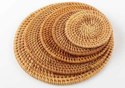 Rattan coasters